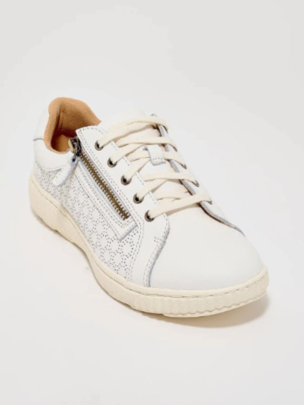 Clarks Collection Perforated Leather Sneaker-Caroline Ayla-White-8M-NEW-A718540